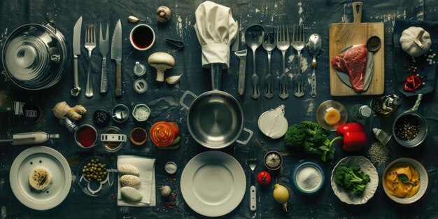 Zestaw dań na stole